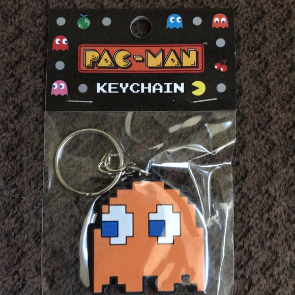 Free Shipping PAC-MAN Ghost Orange Clyde KEY CHAIN CHARM